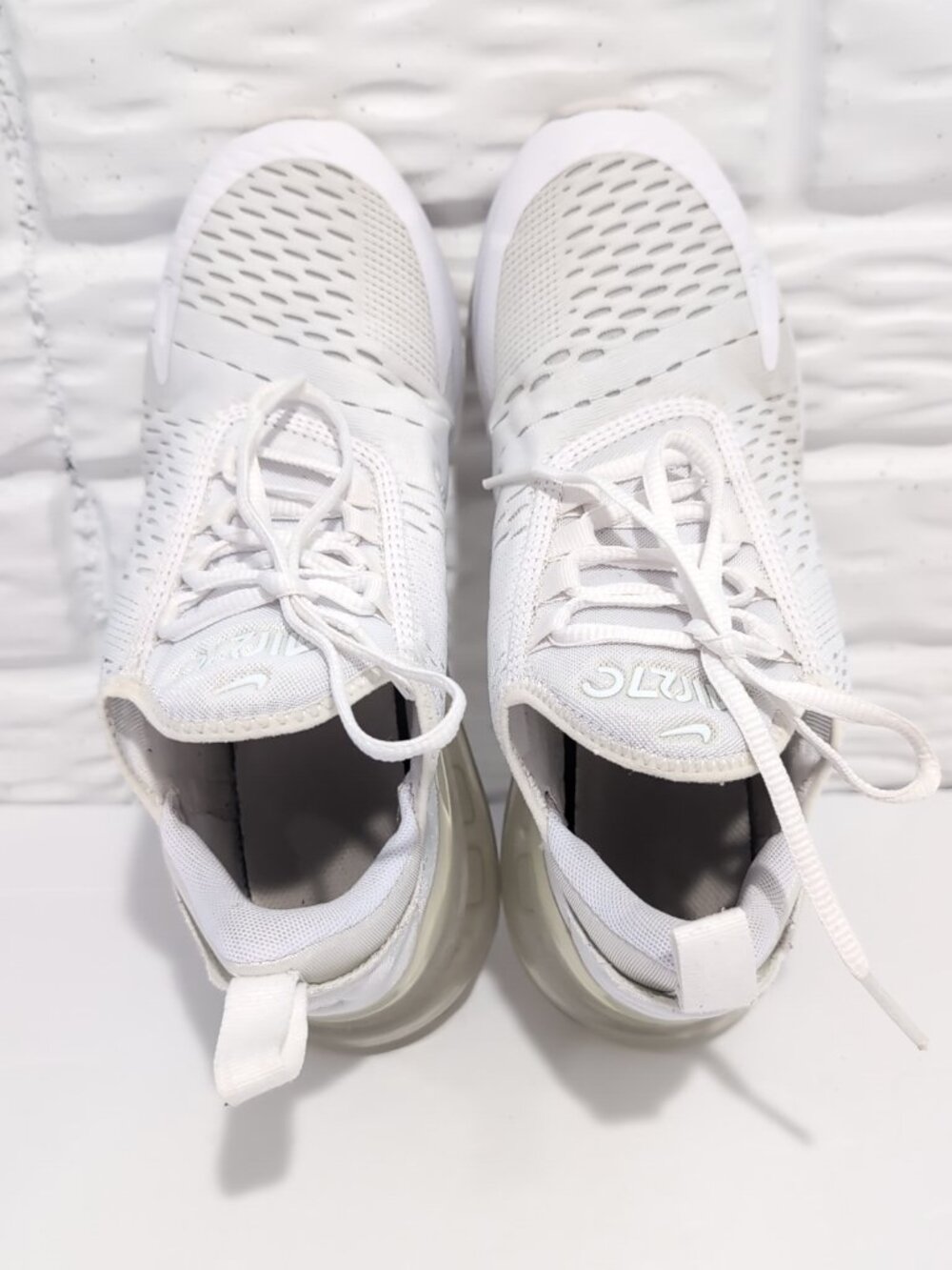 Nike Kids Sneakers White Light Gray with Translucent Air Heel